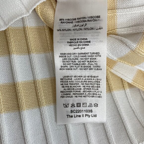 Significant Other Sage Striped Rib Knit Midi Skirt Womens 6 White Cream Beachy - Picture 11 of 11